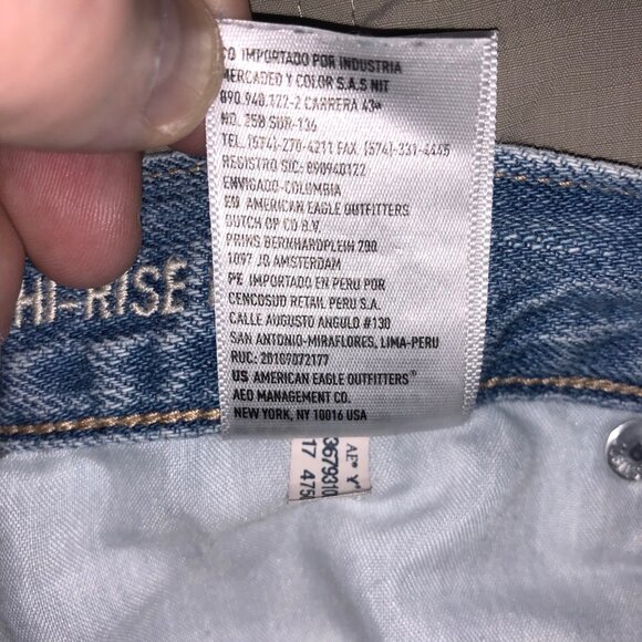 American Eagle Jean Shorts Womens 2 Vintage High-Rise Festival Button Fly Blue - Picture 9 of 9